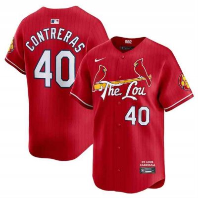 Men's St. Louis Cardinals #40 Willson Contreras Red 2024 City Connect Limited Stitched Baseball Jersey