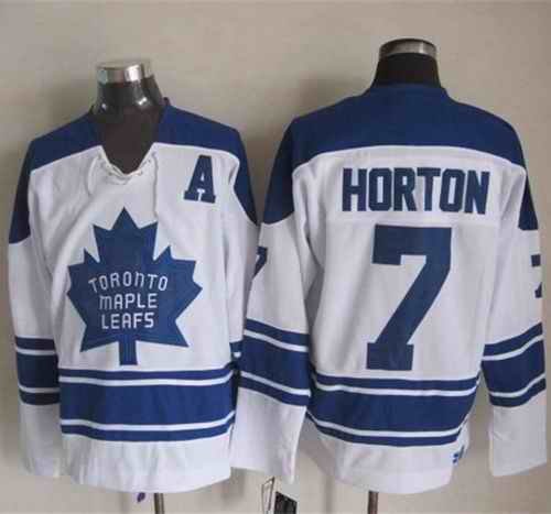 Maple Leafs #7 Tim Horton White CCM Throwback Third Stitched NHL Jersey