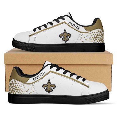 Men's New Orleans Saints Low Top Leather Sneakers 001