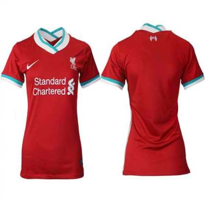 Women's Liverpool Blank Red Home Soccer Club Jersey