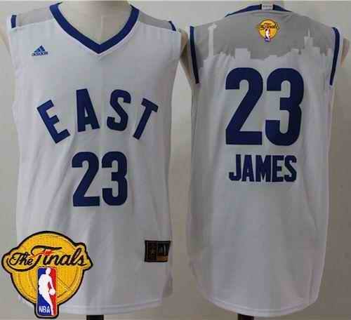 Cavaliers #23 LeBron James White 2016 All Star The Finals Patch Stitched NBA Jersey