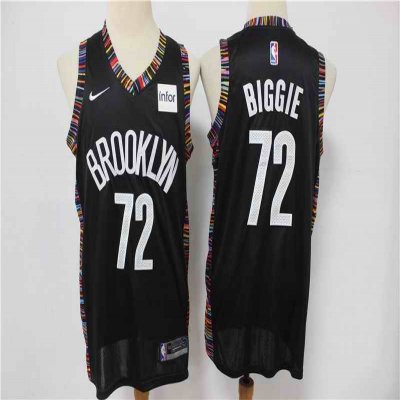 Men's Brooklyn Nets #72 Biggie 2020 Black City Edition Stitched Jersey