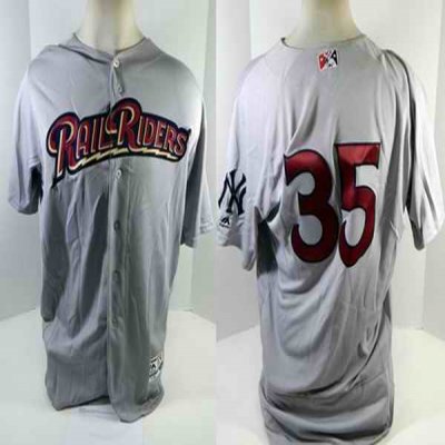 Men's Scranton Wilkes-Barre Railriders #35 Erik Swanson 2018 Gray Stitched Baseball Jersey