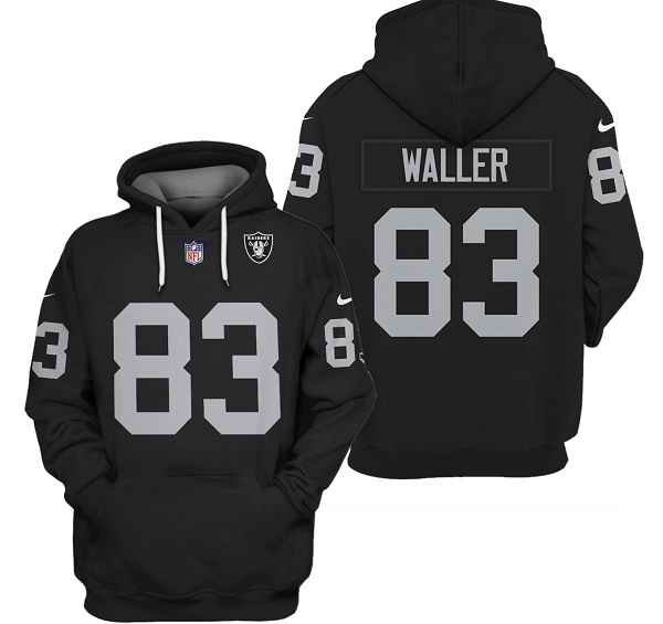 Men's Las Vegas Raiders #83 Darren Waller 2021 Black Pullover Hoodie