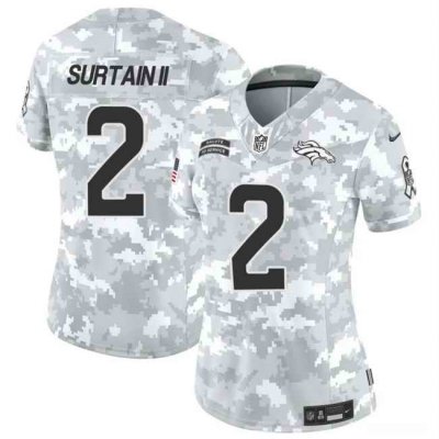 Women's Denver Broncos #2 Patrick Surtain II 2024 F.U.S.E Arctic Camo Salute to Service Limited Stitched Jersey(Run Small)