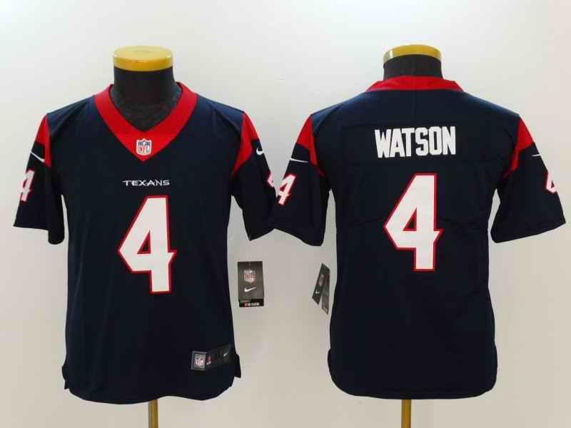 Youth Houston Texans #4 Deshaun Watson Navy Blue Team Color Vapor Untouchable Limited Stitched NFL Jersey