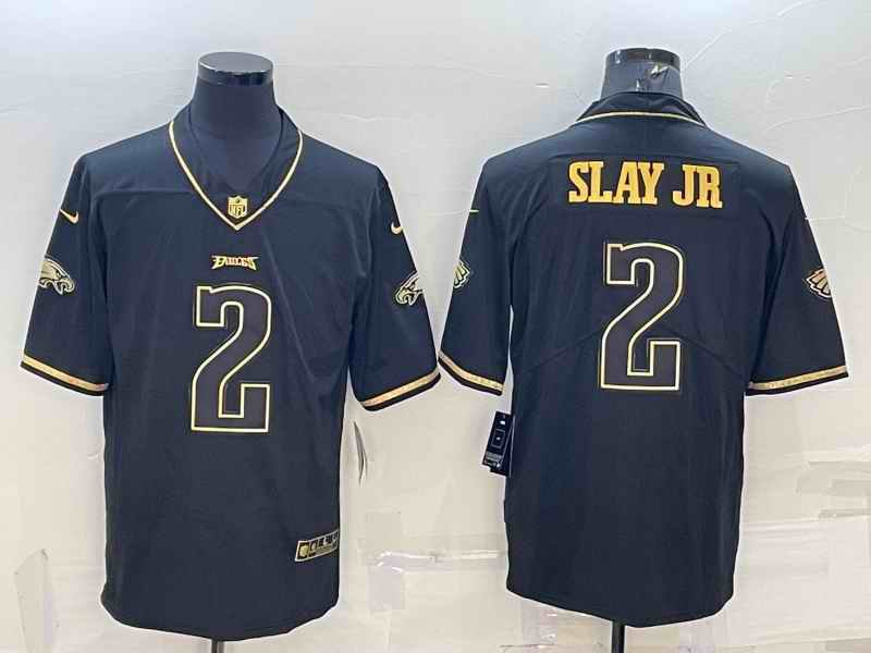 Men's Philadelphia Eagles #2 Darius Slay JR Black Gold Vapor Untouchable Limited Stitched Jersey