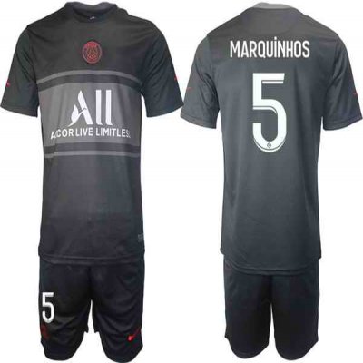 Men's Paris Saint-Germain #5 Marquinhos 2021/22 Home Soccer Jersey Suit