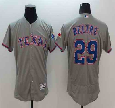 Rangers #29 Adrian Beltre Grey Flexbase Authentic Collection Stitched MLB Jersey