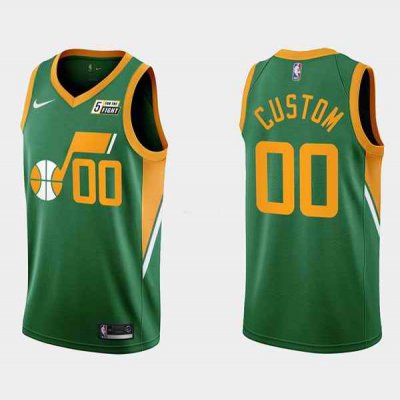 Men's Utah Jazz Active Player Custom Green Earned Edition  Stitched Basketball Jersey