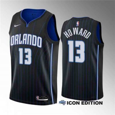 Men's Orlando Magic #13 Jett Howard Black 2023 Draft Icon Edition Stitched Basketball Jersey