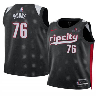 Men's Portland Trail Blazers #76 Taze Moore Black 2024/25 City Edition Edition Stitched Basketball Jersey