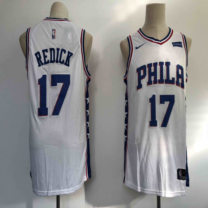 Men's Philadelphia 76ers #17 JJ Redick White Swingman Stitched NBA Jersey