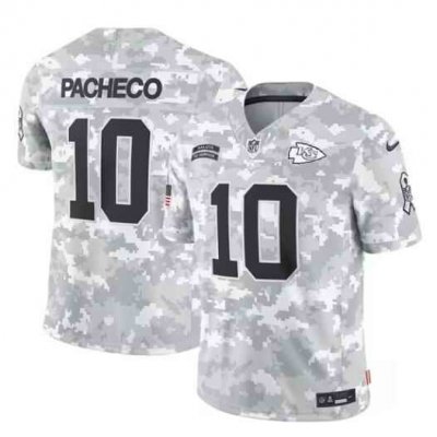 Men's Kansas City Chiefs #10 Isiah Pacheco 2024 F.U.S.E Arctic Camo Salute to Service Limited Stitched Football Jersey