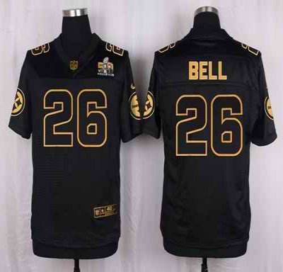 Nike Steelers #26 Le'Veon Bell Black Men's Stitched NFL Elite Pro Line Gold Collection Jersey