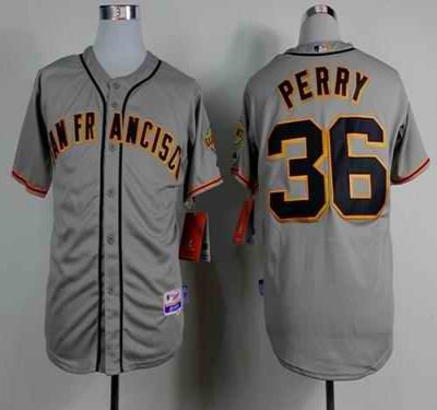 Giants #36 Gaylord Perry Grey Road Cool Base Stitched MLB Jersey