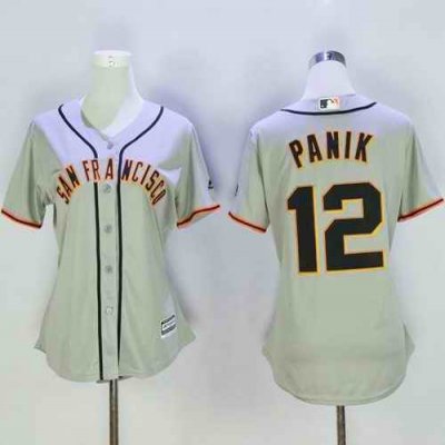 Giants #12 Joe Panik Grey Women's Road Stitched MLB Jersey