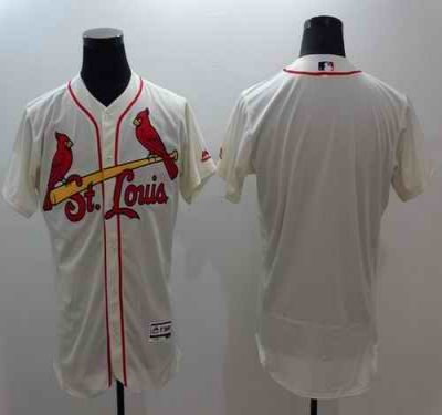 Cardinals Blank Cream Flexbase Authentic Collection Stitched MLB Jersey