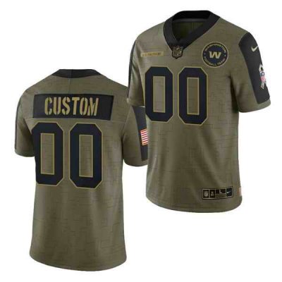 Men's Washington Football Team ACTIVE PLAYER Custom 2021 Olive Salute To Service Limited Stitched Jersey