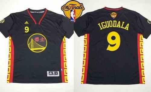 Warriors #9 Andre Iguodala Black Slate Chinese New Year The Finals Patch Stitched NBA Jersey