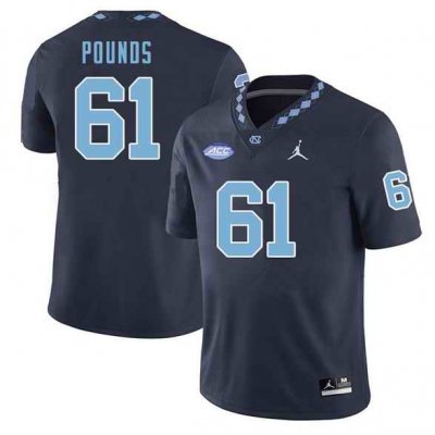 North Carolina #61 Diego Pounds Navy Stitched NCAA Jersey