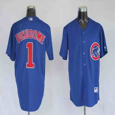 Cubs #1 Kosuke Fukudome Stitched Blue MLB Jersey