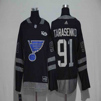 St. Louis Blues #91 Vladimir Tarasenko Black Men's 1917-2017 100th  Anniversary   Stitched NHL Jersey