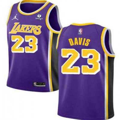 Men's Los Angeles Lakers #23 LeBron James bibigo Purple Stitched Basketball Jersey