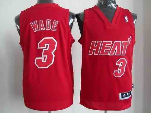 Heat #3 Dwyane Wade Red Big Color Fashion Stitched NBA Jersey