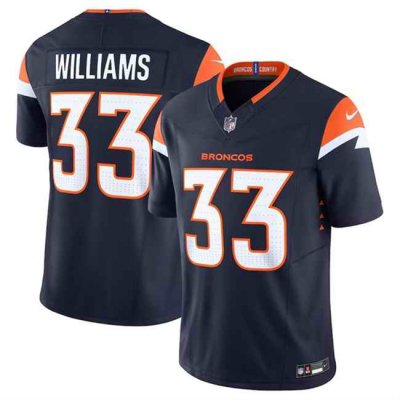 Men's Denver Broncos #33 Javonte Williams Navy 2024 F.U.S.E. Alternate Vapor Limited Stitched Football Jersey