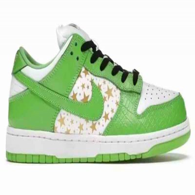 Men's Dunk Low Green/White Shoes 0474