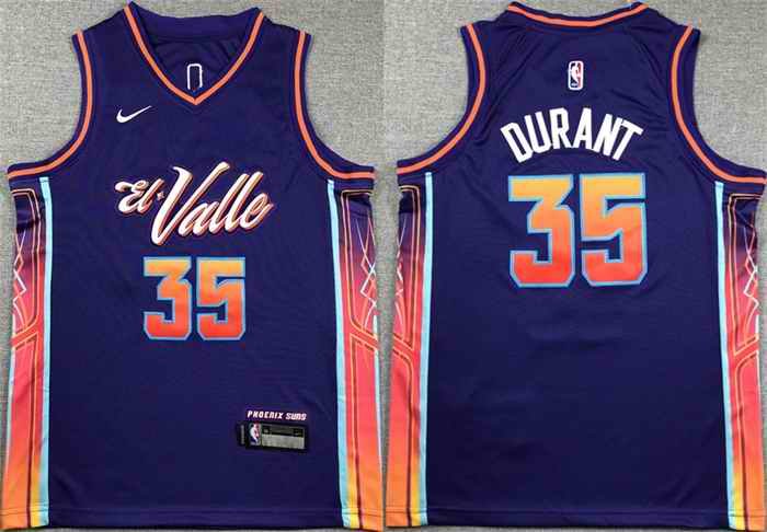 Youth Phoenix Suns #35 Kevin Durant Purple City Edition Stitched Basketball Jersey