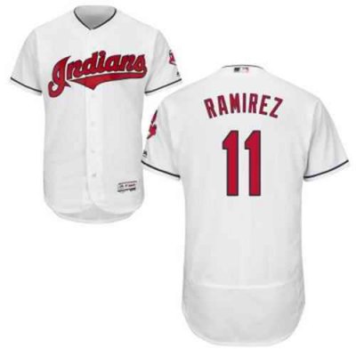 Indians #11 Jose Ramirez White Flexbase Authentic Collection Stitched MLB Jersey