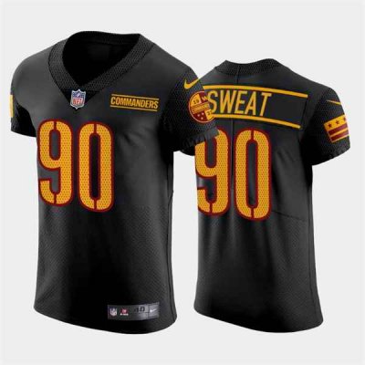 Men's Washington Commanders #90 Montez Sweat Black Elite Stitched Jersey