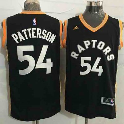 Raptors #54 Patrick Patterson Black/Gold Stitched NBA Jersey