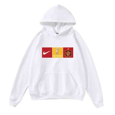 Men's Spain World Cup Soccer Hoodie White