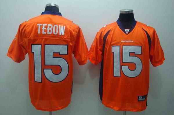 Broncos #15 Tim Tebow Orange Stitched Youth NFL Jersey