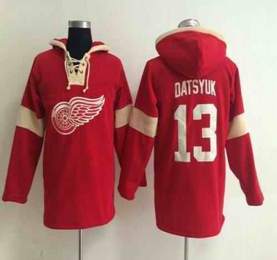 Detroit Red Wings #13 Pavel Datsyuk Red Pullover NHL Hoodie