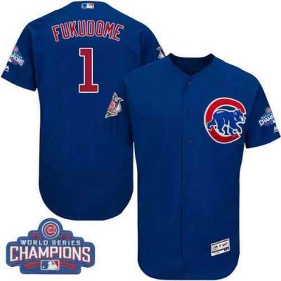 Cubs #1 Kosuke Fukudome Blue Flexbase Authentic Collection 2016 World Series Champions Stitched MLB Jersey