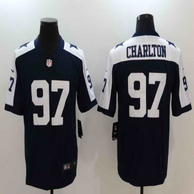 Men's Dallas Cowboys #97 Taco Charlton Navy Throwback Vapor Untouchable Player Limited Jersey