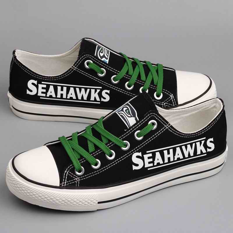 Women's NFL Seattle Seahawks Repeat Print Low Top Sneakers 006