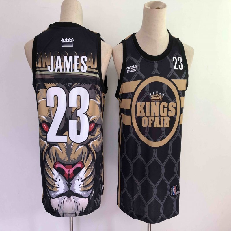 Men's Los Angeles Lakers #23 LeBron James Black Stitched Jersey