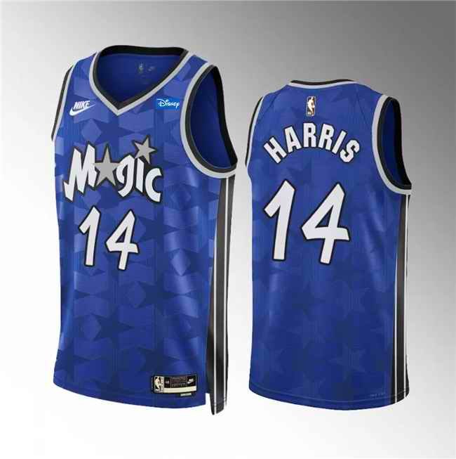 Men's Orlando Magic #14 Gary Harris Blue 2023/24 Classic Edition Stitched Basketball Jersey