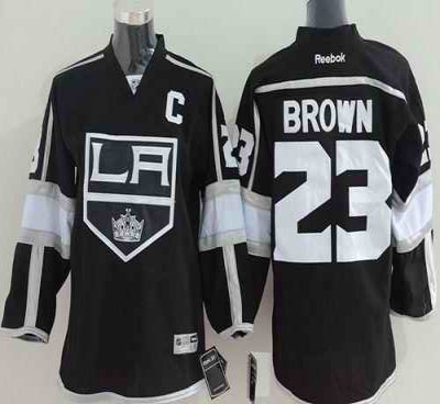 Kings #23 Dustin Brown Black Home Stitched Youth NHL Jersey