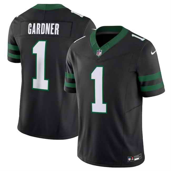 Men's New York Jets #1 Ahmad Sauce Gardner Black 2024 F.U.S.E Vapor Untouchable Limited Stitched Jersey