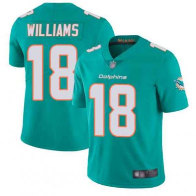 Men's Miami Dolphins #18 Preston Williams Aqua Vapor Untouchable Limited Stitched Jersey