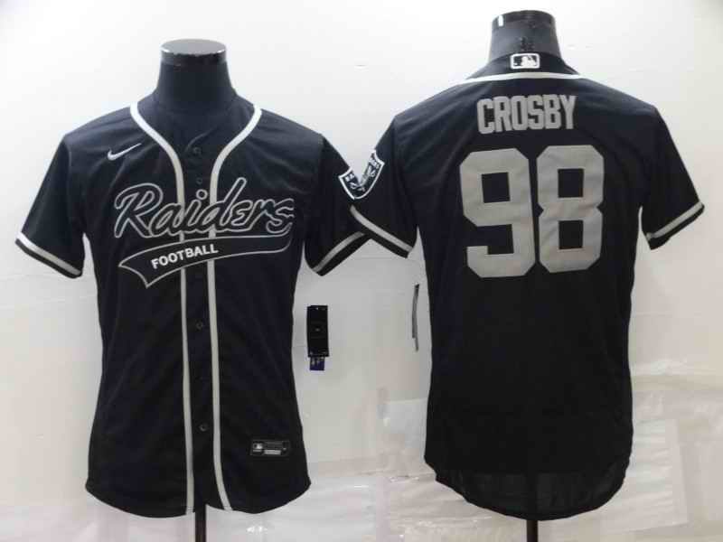 Men's Las Vegas Raiders #98 Maxx Crosby Black Flex Base Stitched Jersey