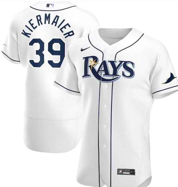 Men's Tampa Bay Rays #39 Kevin Kiermaier White Flex Base Stitched Jersey