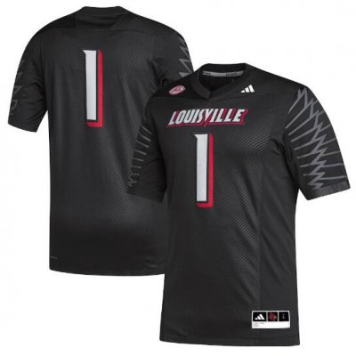 Men's Louisville Cardinals #1 Black Stitched Football Jersey