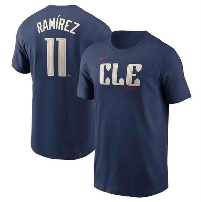 Men's Cleveland Guardians #11 Jos' Ram'rez Navy 2024 City Connect Name & Number T-Shirt